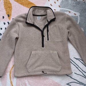 Men's Beige Quarter-Zip Sweater